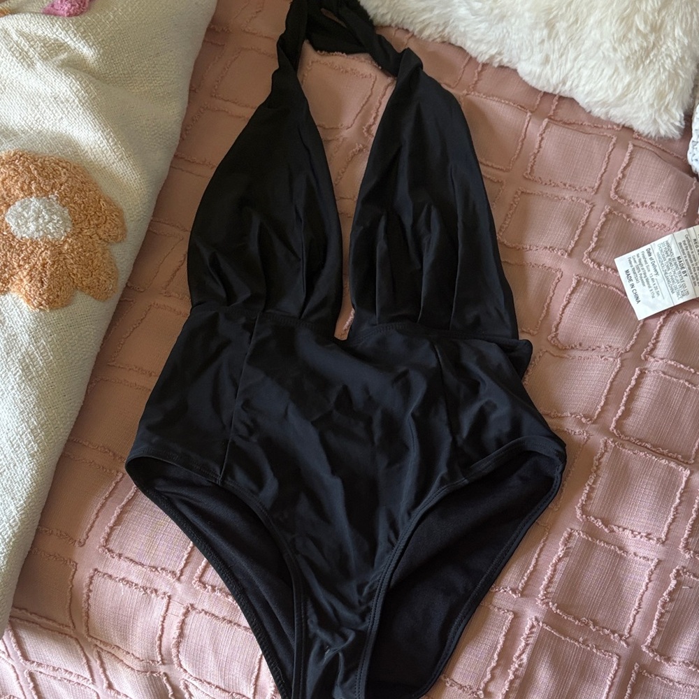 Elegant Black One-Piece Swimsuit